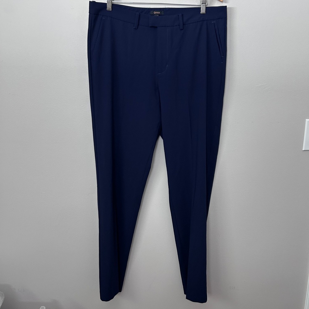 Quince Performance Pants Mens 36x34 Navy Blue Stretch Dress Chino Work Office